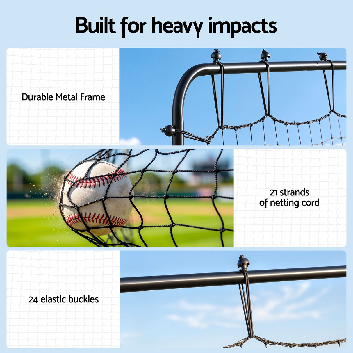 Everfit Baseball Rebounder Net Pitching Practice Target Screen 143cm