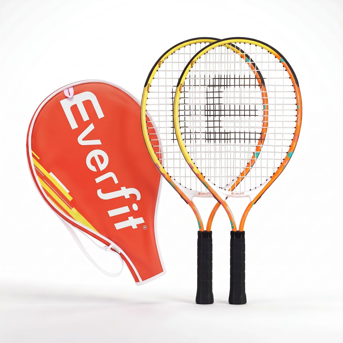 Everfit 23 inch tennis racket set of 2 in orange