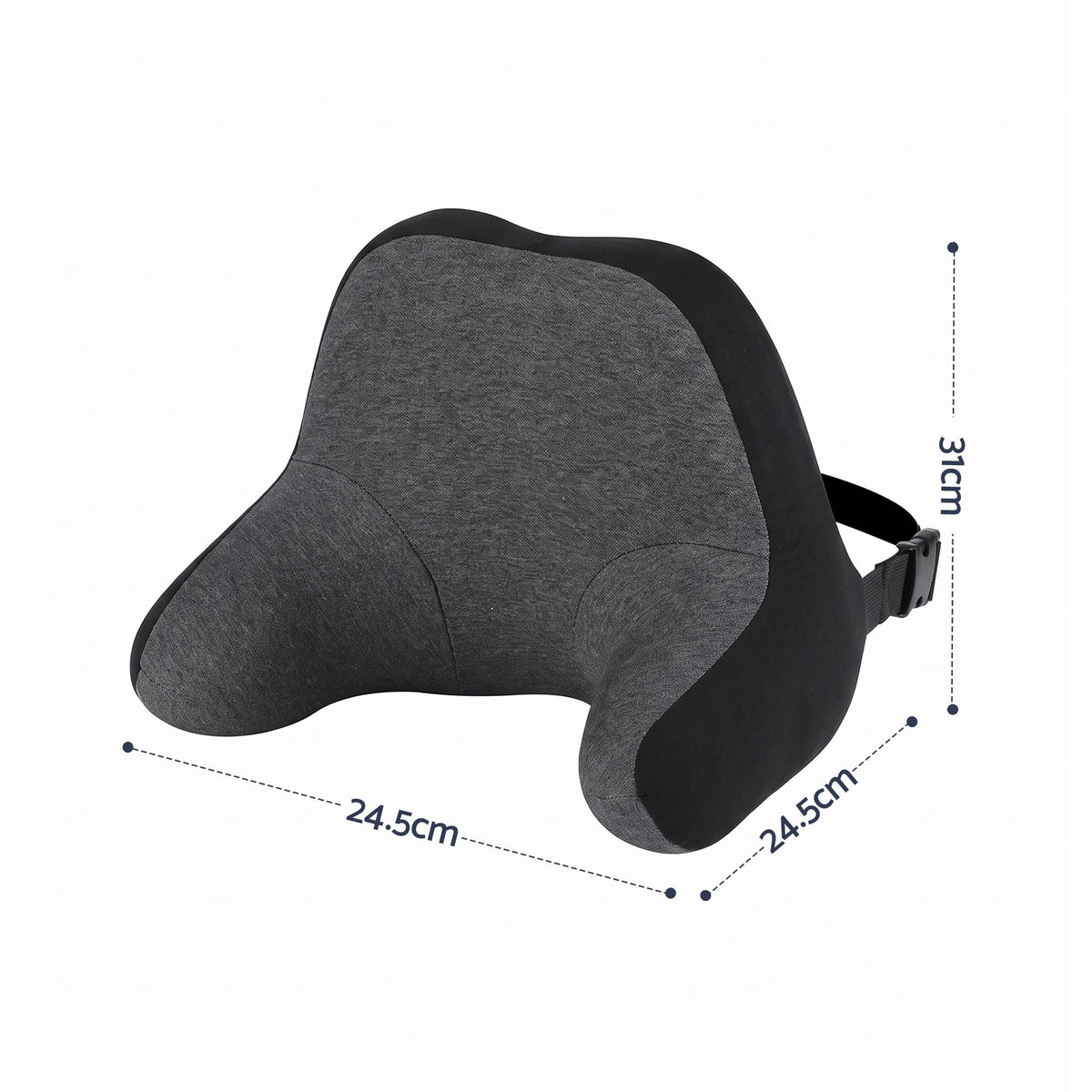 Wanderlite memory foam travel neck pillow with eye mask and earplugs in black