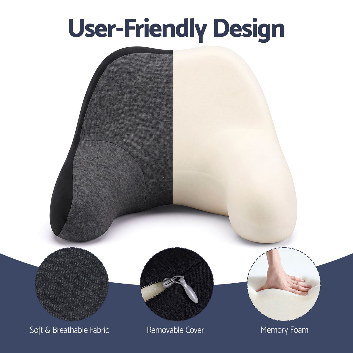 Wanderlite memory foam travel neck pillow with eye mask and earplugs in black