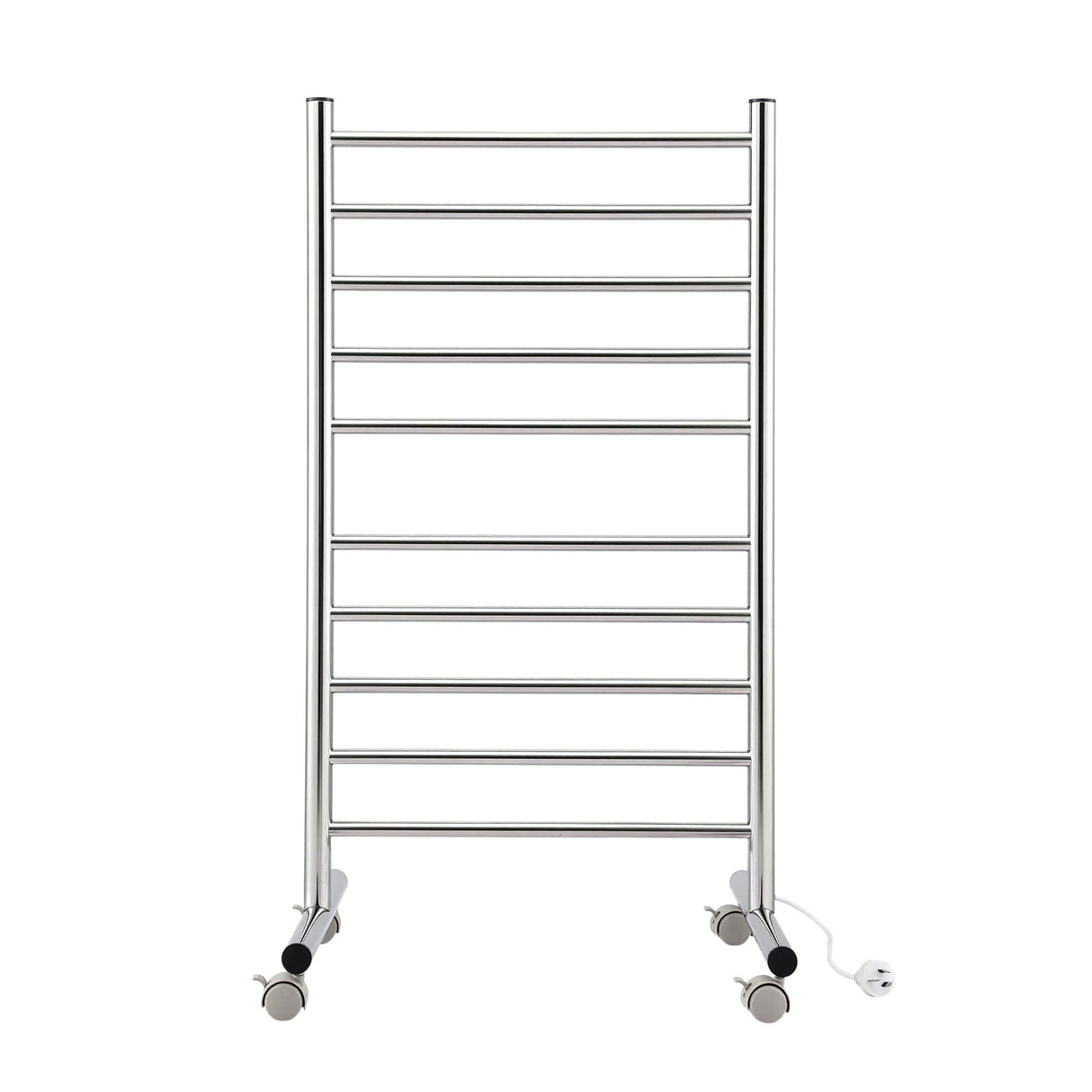 Devanti 10-Bar Freestanding Heated Towel Rail 3-5 Mins Fast Heating Electric Towel Warmer for Bathroom Winter Drying Stainless Steel Plug In 100W
