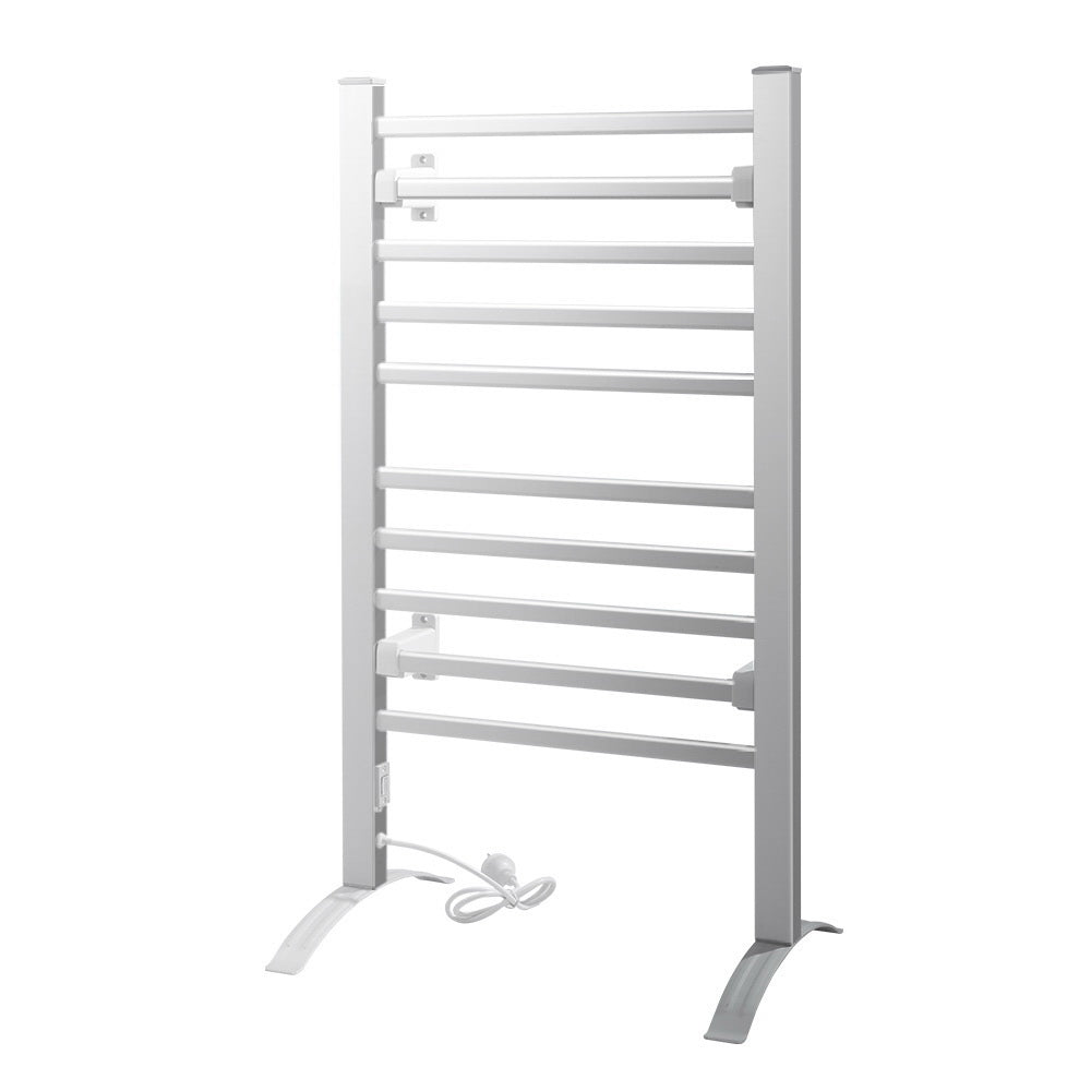 Devanti 10 bar heated towel rail, polished aluminium