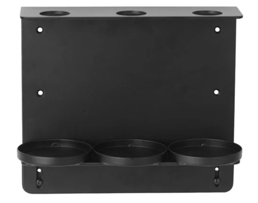 Matte black triple wall bracket for three 500ml hand pumps
