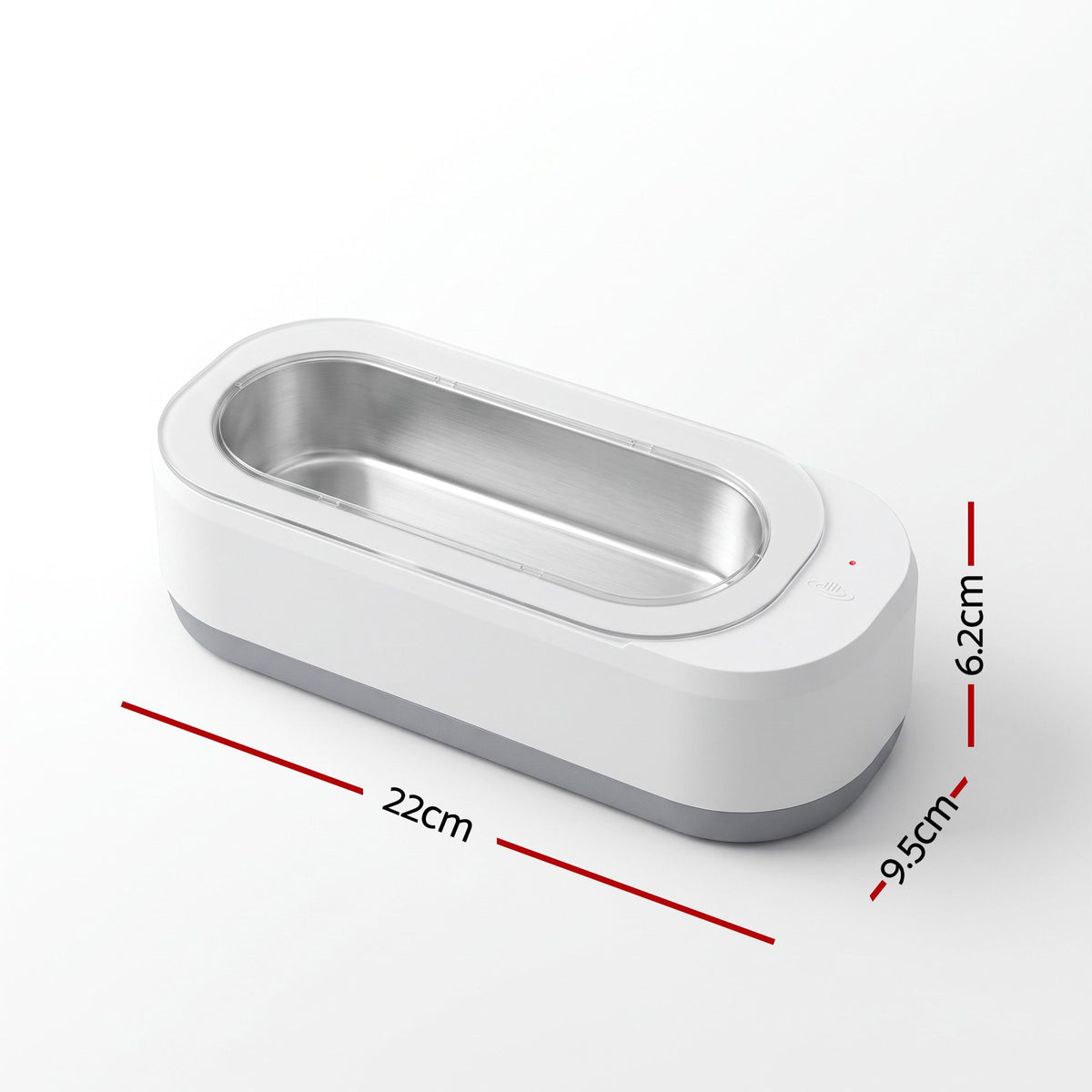 Devanti Ultrasonic Jewellery Cleaner 46kHz 400ml Cleaning Machine with Stainless Steel Tank White.