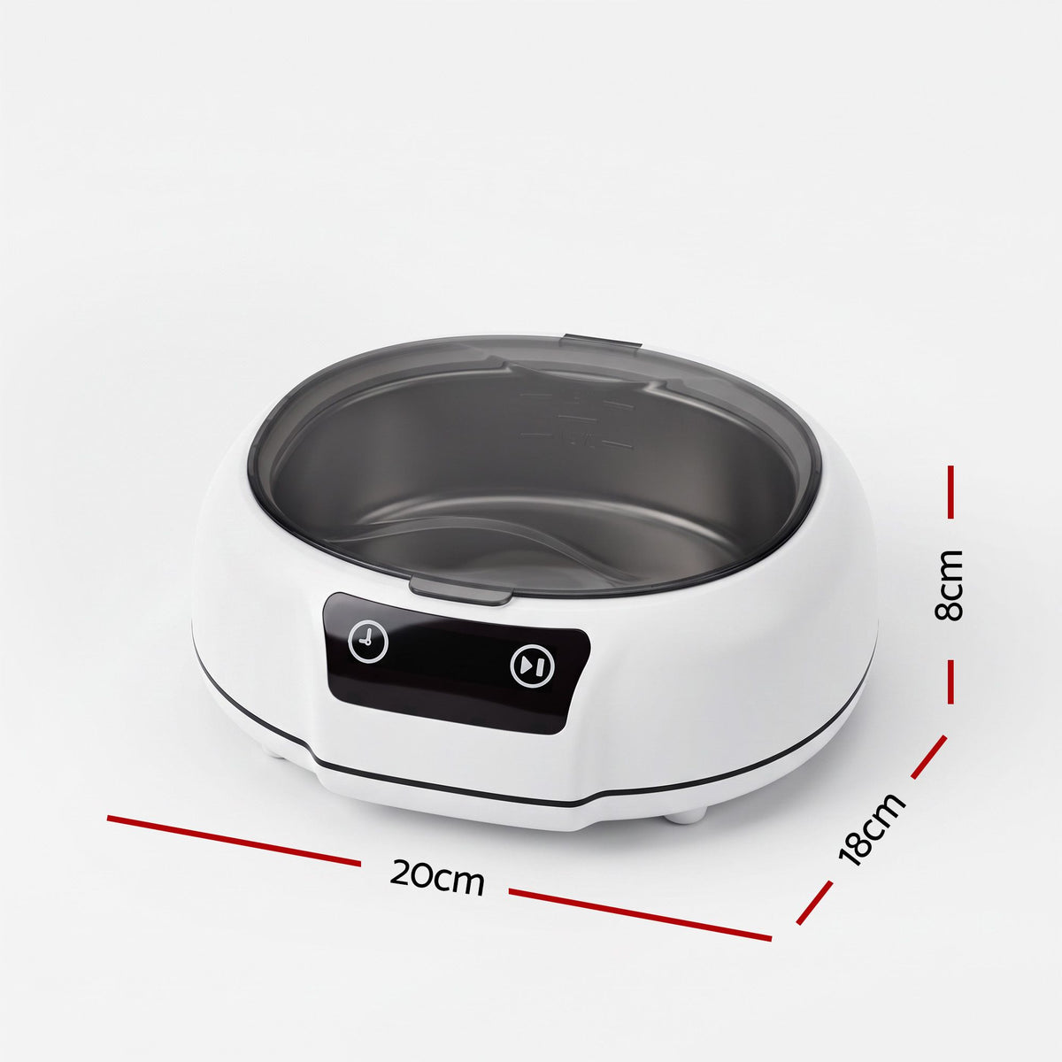 Devanti Ultrasonic Cleaner 700mL 48kHz Jewellery Cleaning Machine with Stainless Steel Tank White.