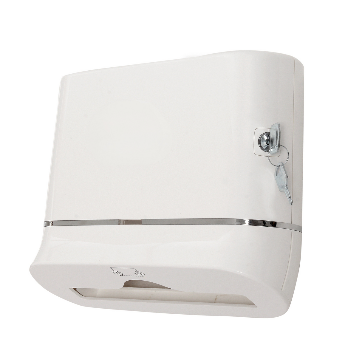 Ultraslim ABS Paper Towel Dispenser – White, Wall-Mounted, Space-Saving Design for M & Z Fold Towels