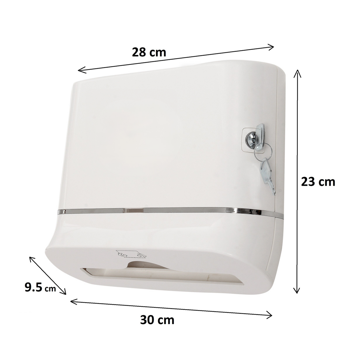 Ultraslim ABS Paper Towel Dispenser – White, Wall-Mounted, Space-Saving Design for M & Z Fold Towels