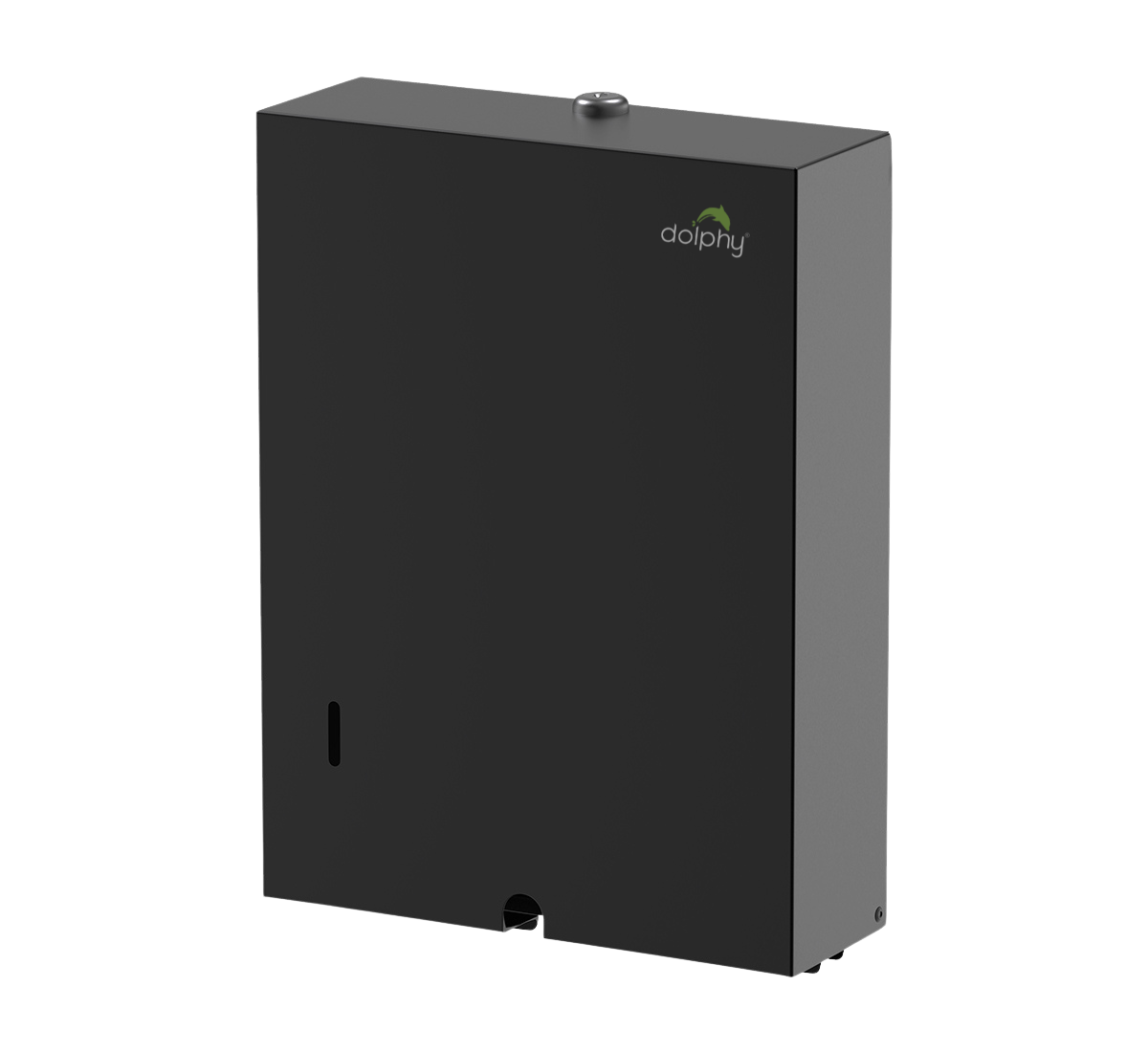 Dolphy Secure Lock Paper Towel Dispenser – Wall Mounted Black Cold-Rolled Stainless Steel – Key Lock & Viewing Window