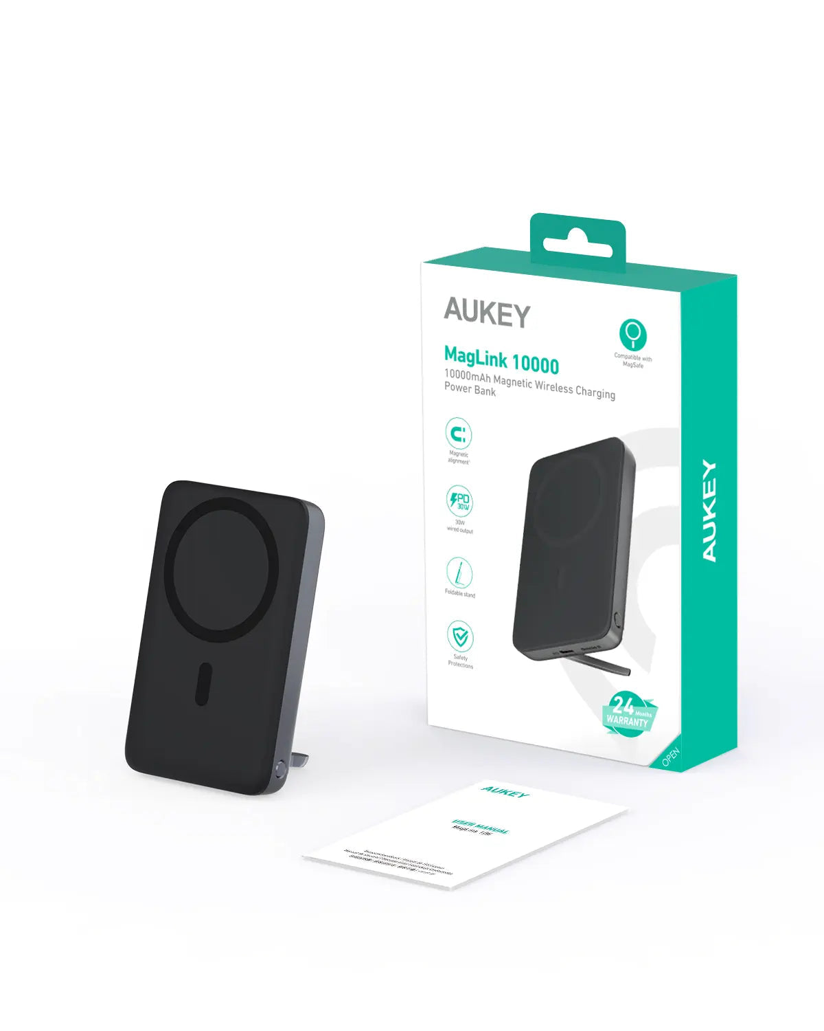 Aukey MagLinnk 10000mAh Magnetic Wireless Charging Power Bank (PB-MS02)