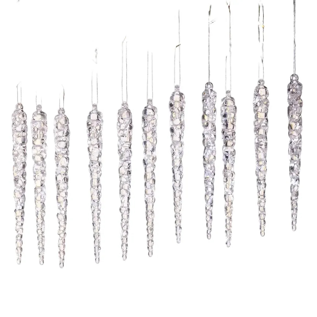 Acrylic Christmas Icicle Ornaments 13cm Hanging Decor.