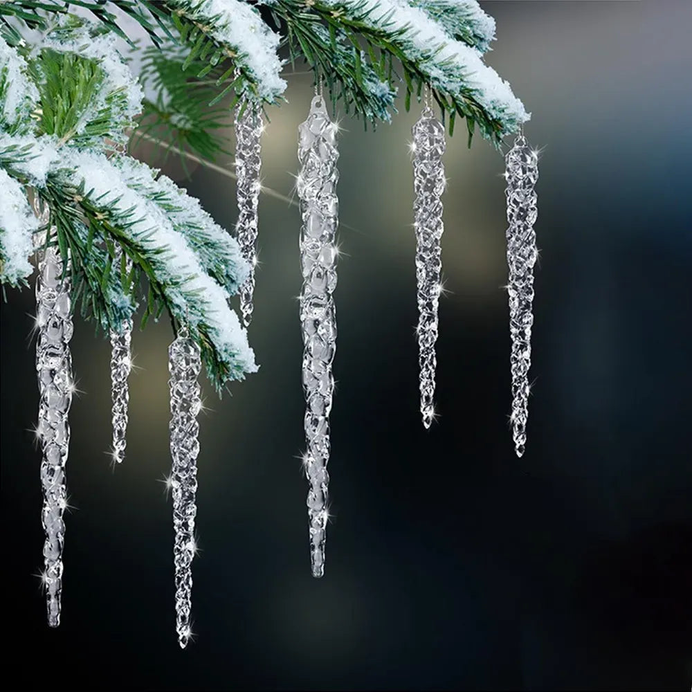 Acrylic Christmas Icicle Ornaments 13cm Hanging Decor.