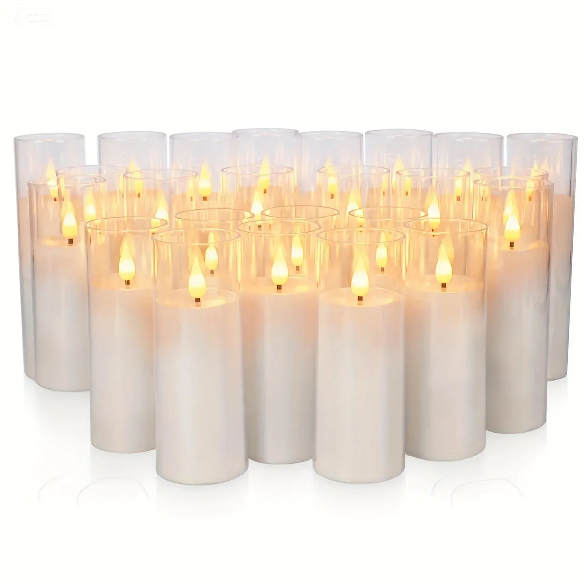 Flameless LED Candle Set Flickering Flame Effect 24pcs.
