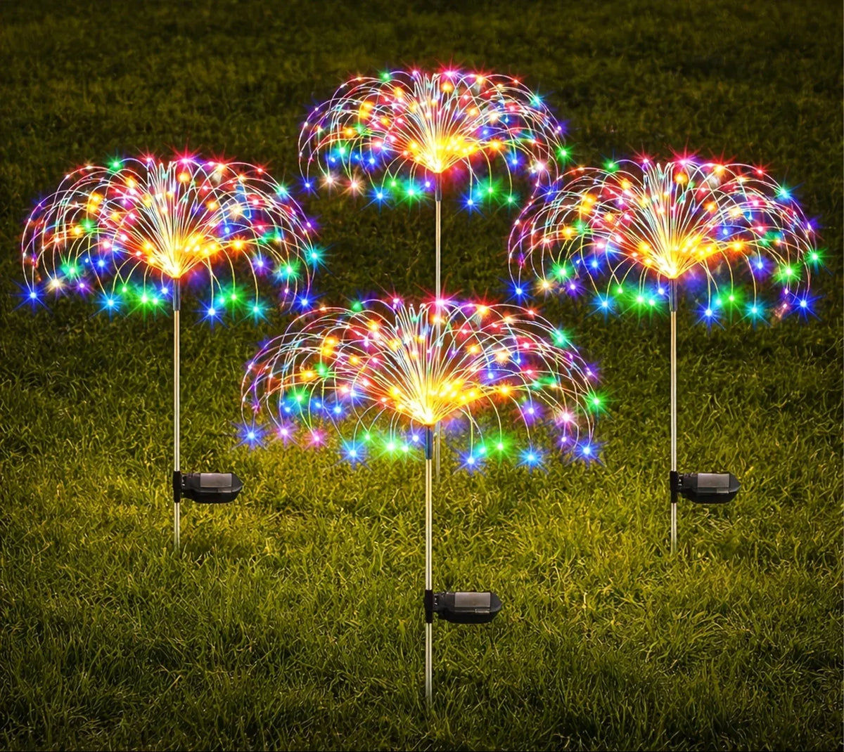 4Pack Solar Firework String Lights 360 Colorful LEDs.