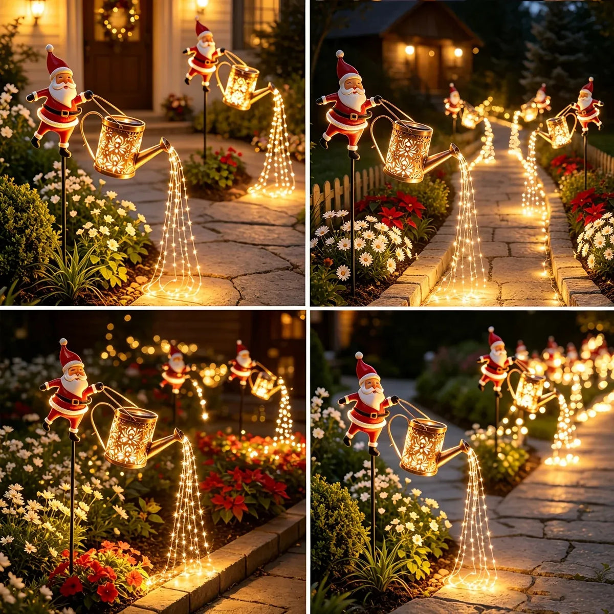 82CM Solar Santa Claus Kettle Light for Christmas.