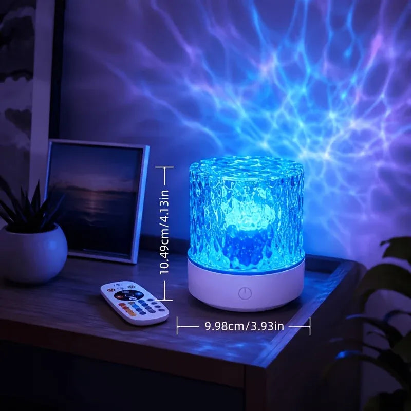 RGB Water Ripple Night Light with Remote Control.