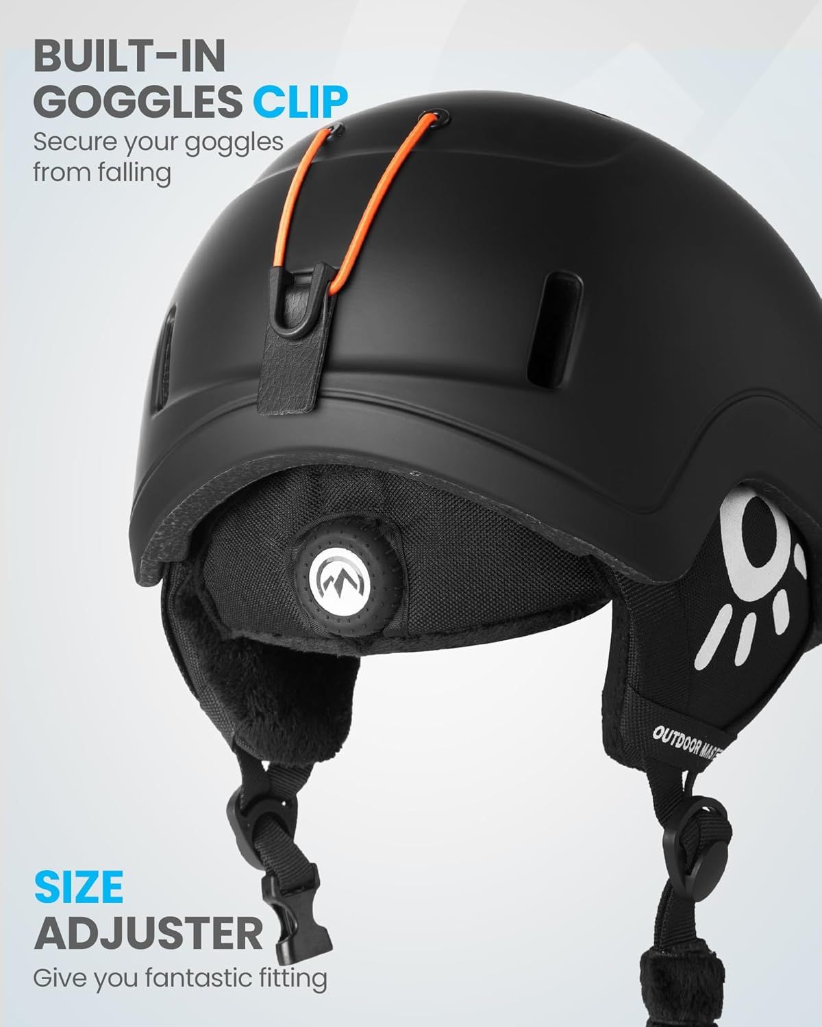 OutdoorMaster Children's Ski Helmet, Snowboard Helmet for Boys & Girls, Robust PC Shell & EPS Foam, 12 Ventilation Holes, Adjustable Snow Sports Helmet, Certified Snow Sports and Snowboard Matte Black,48-52cm X-Small
