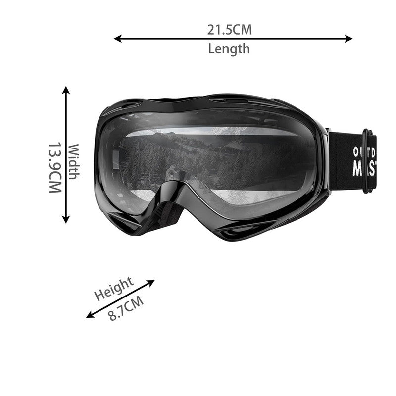 OutdoorMaster OTG Ski Goggles Over Glasses Ski/Snowboard Goggles for Men, Women & Youth 100% UV Protection-OM-5.
