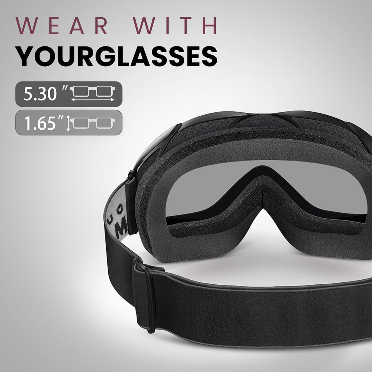 OutdoorMaster OTG Ski Goggles Over Glasses Ski/Snowboard Goggles for Men, Women & Youth 100% UV Protection-OM-5.