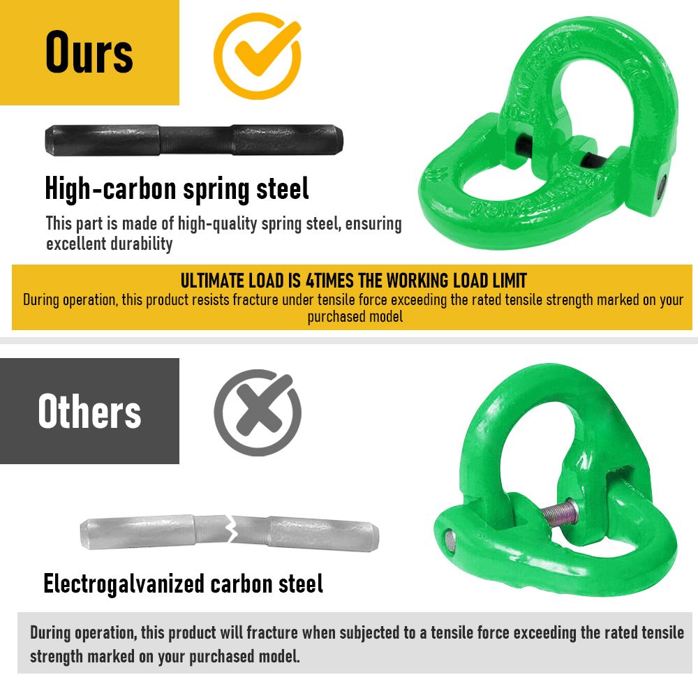 2SETS 2T Sling Hook With Hammerlock Heavy Duty Safety Latch Swivel Winch Hook For Trailer Safety Chain-Green