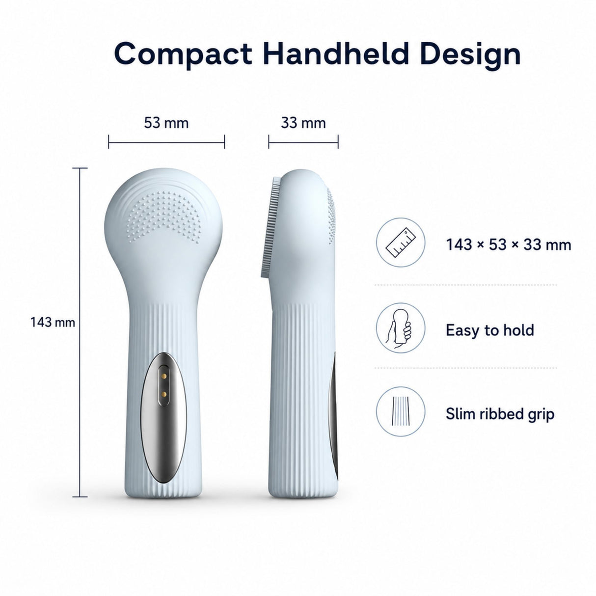 Silicone Facial Cleansing Brush Sonic Vibration Heating Waterproof Rechargeable-PURPLE