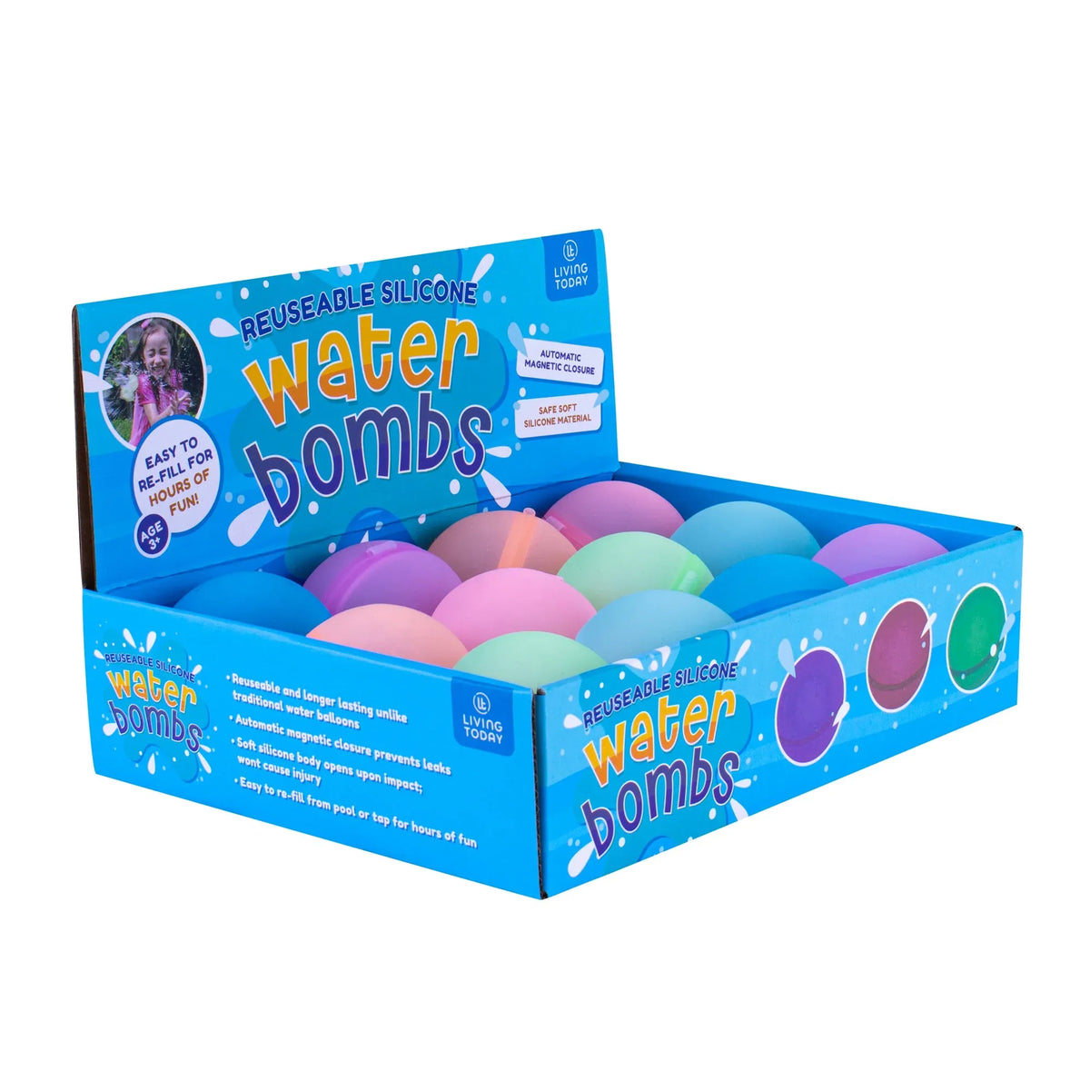 12 PcsMagnetic Closure Silicone Water Bombs.