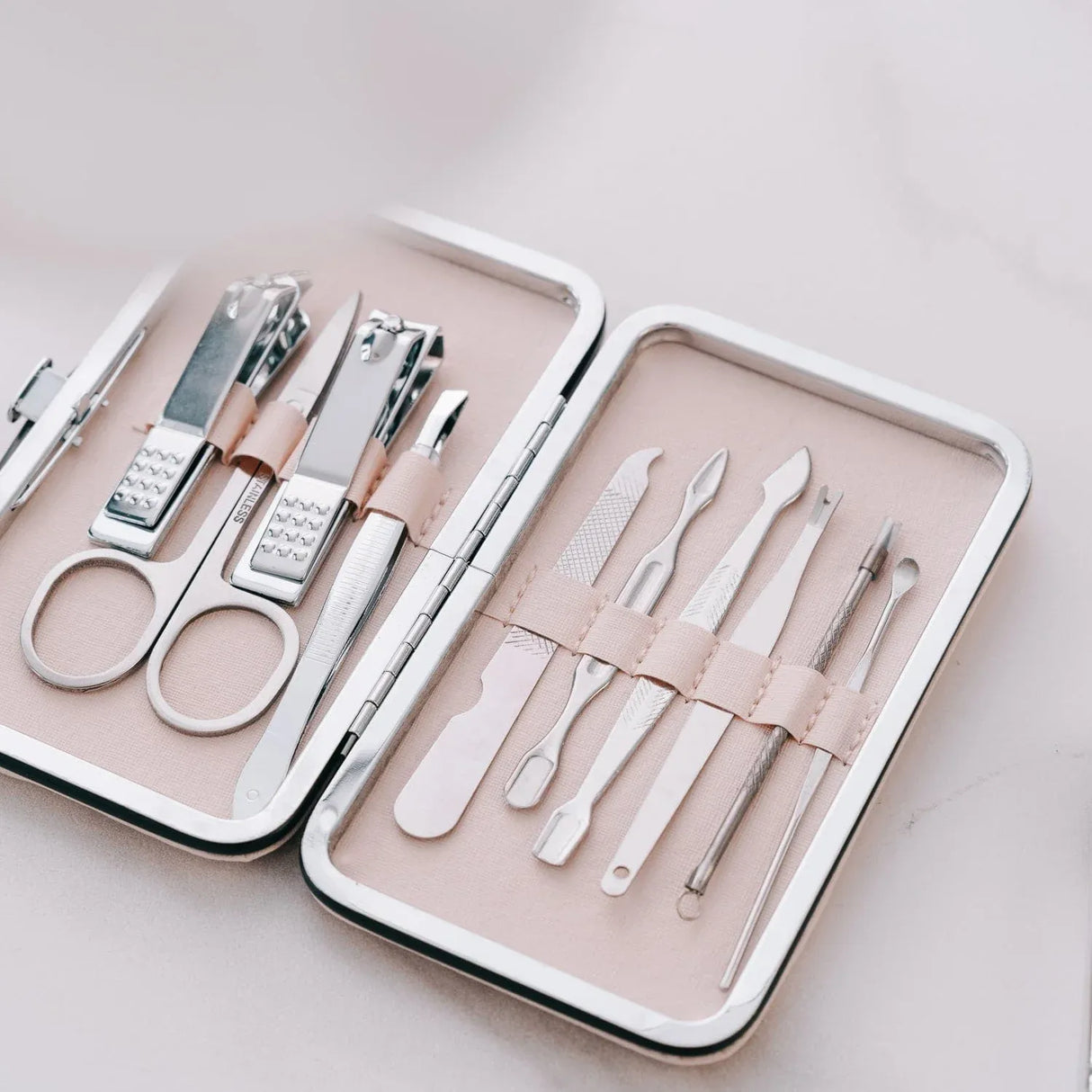 10 Pcs Remology Stainless Steel Manicure Set Silver