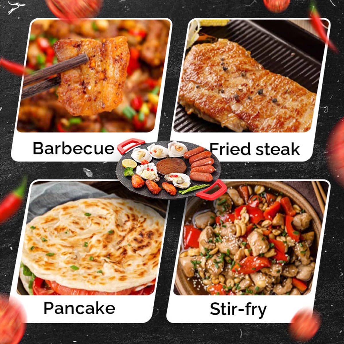 Smokeless Indoor Electric Grill & Nonstick Griddle – Compact, Fast-Heating Tabletop Grill for Steaks, Burgers, Pancakes, BBQ, and Everyday Indoor Cooking