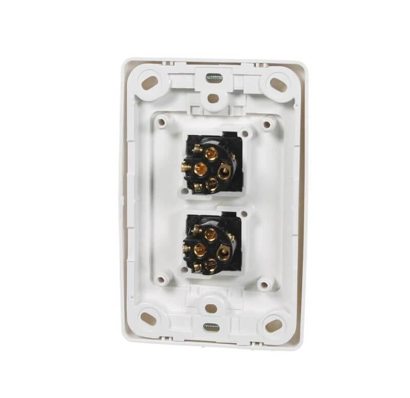 Clipsal 2000 Series Flush Switch 2 Gang, 250VAC, 10A, Standard, Vertical | White Electric | 2032VA-WE