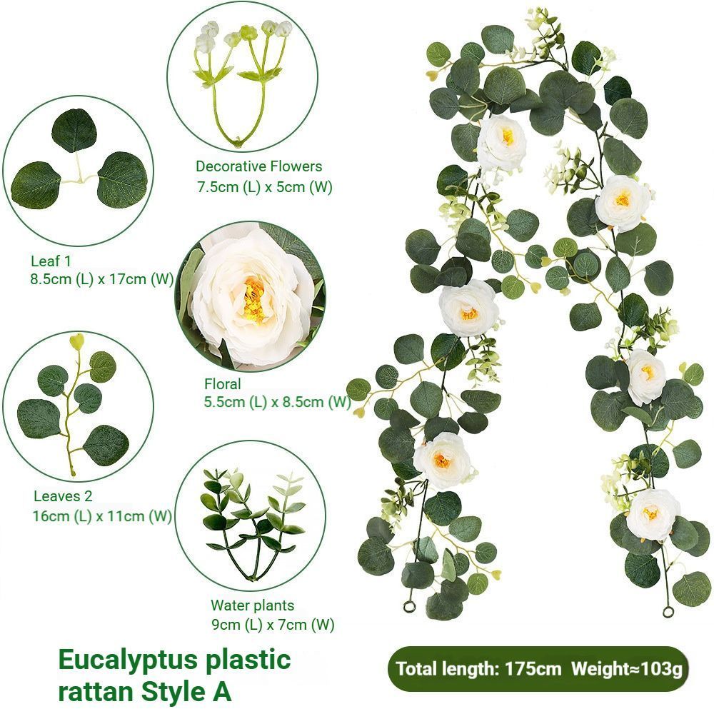 Artificial Eucalyptus Vine pink