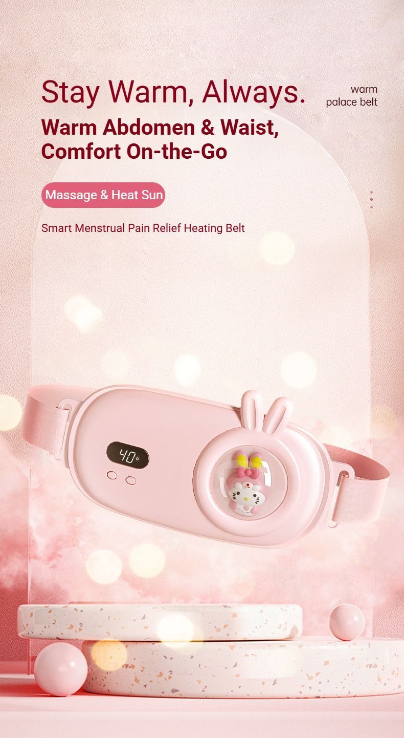 Heated Period Relief Waist Belt Pink Cute Baby