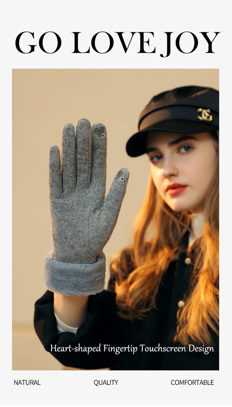 Ladies Winter Warm Cashmere Gloves DY50 Black
