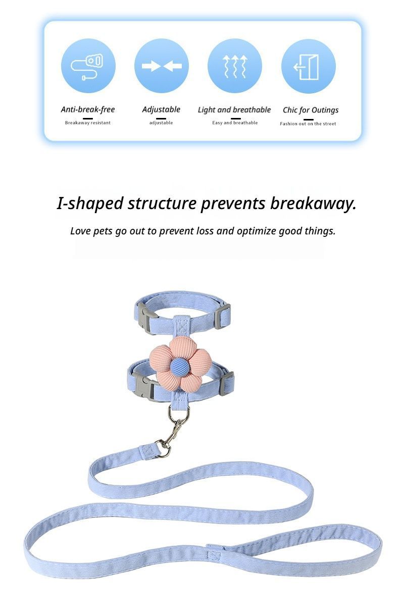 Pet Harness-pink+1.2m Leash+Size M