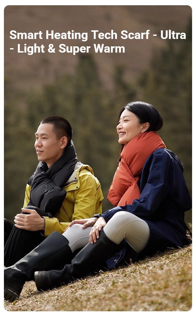 USB Heated White Duck Down Neck Warmer-Wine Red