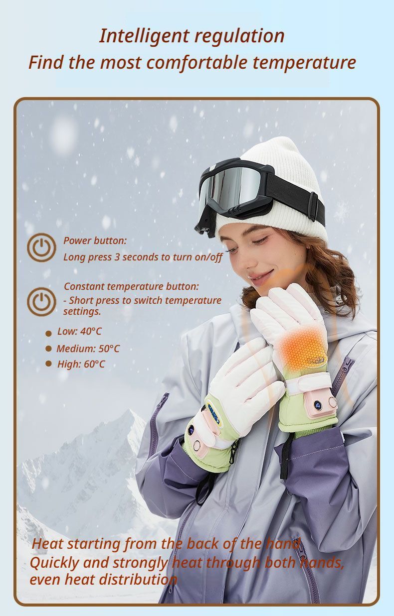 Windproof Water-Repellent Self-Heating Fleece Gloves Light Green