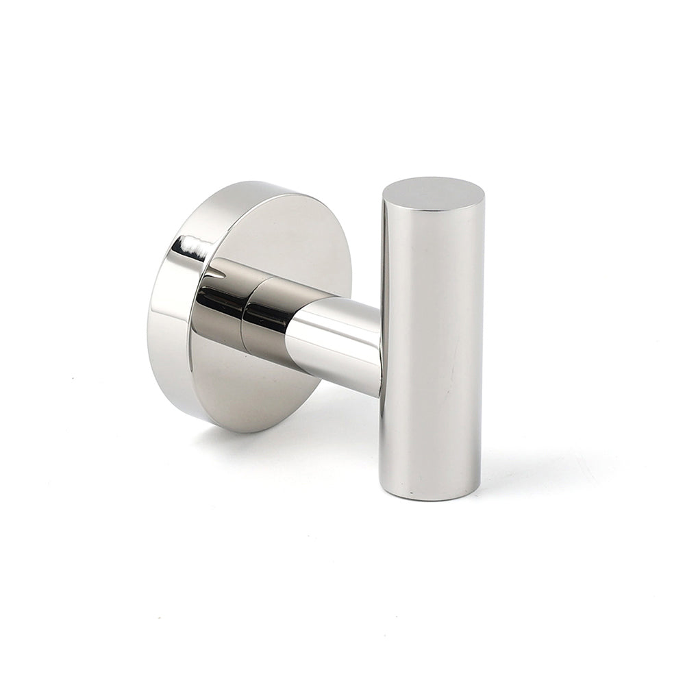 Chrome Round Robe Hook Hanger Organizer Bathroom Stainless Steel Accessory Kit