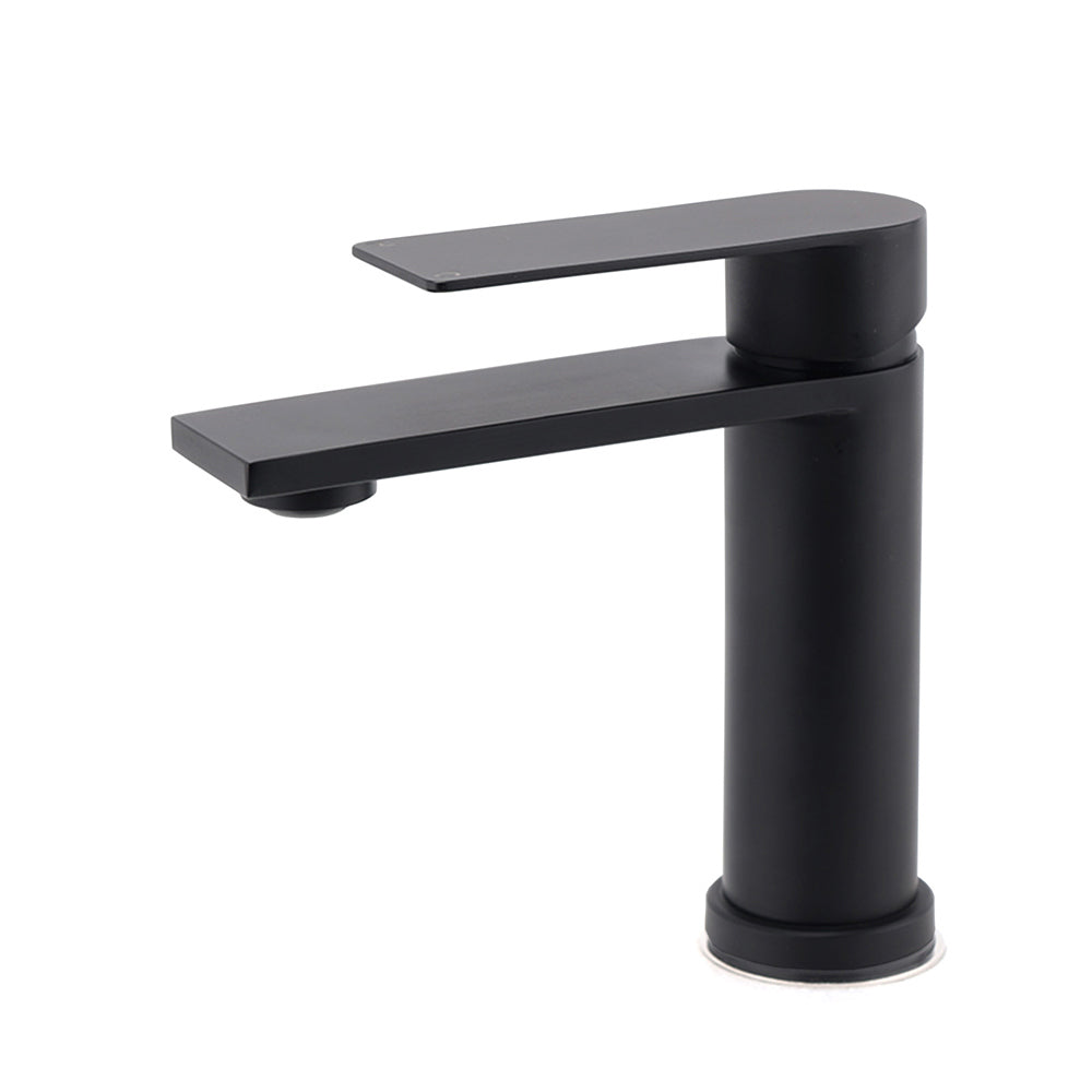 Matt Black Round Bathroom Basin Mixer Vanity Sink Faucet Spout Laundry Tap WELS