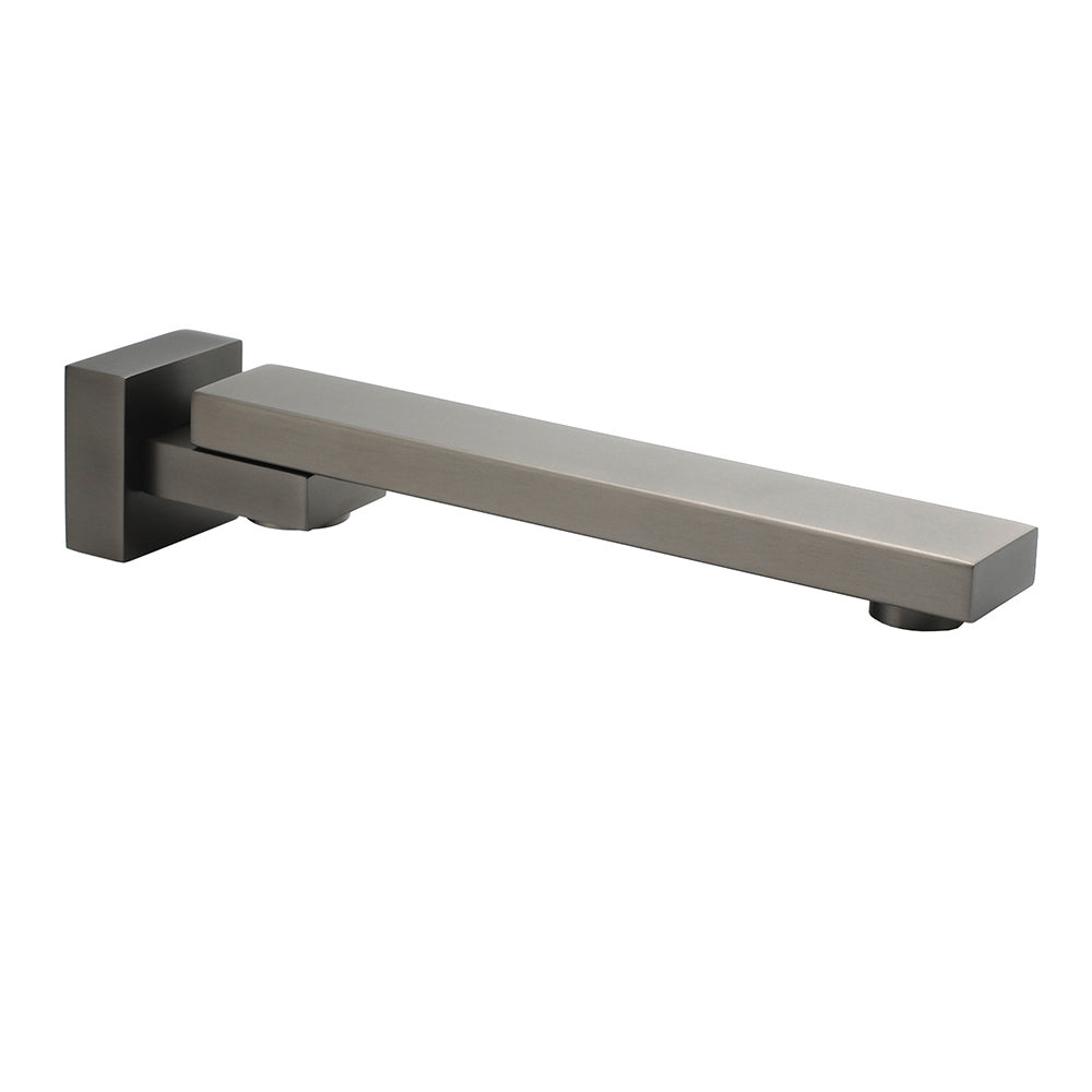 Gun Metal Square Stainless Steel 180 Swivel Bathtub Faucet Water Outlet Spout