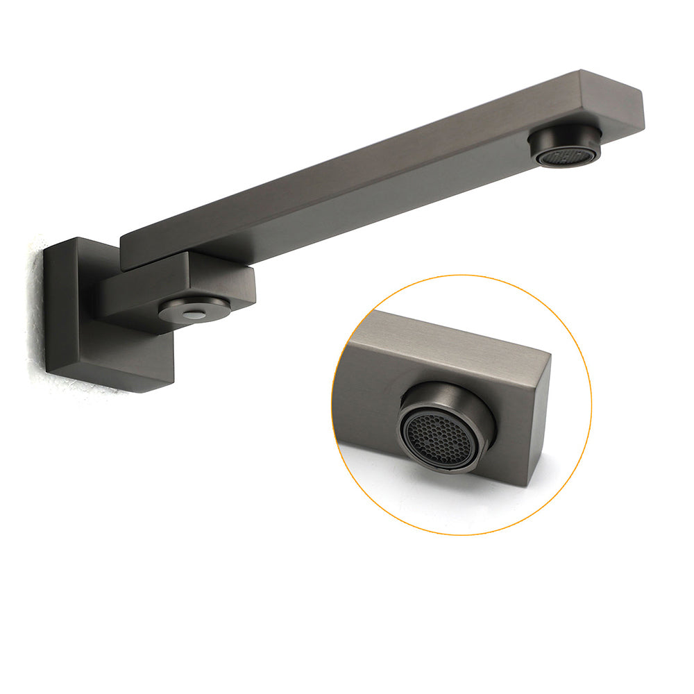 Gun Metal Square Stainless Steel 180 Swivel Bathtub Faucet Water Outlet Spout