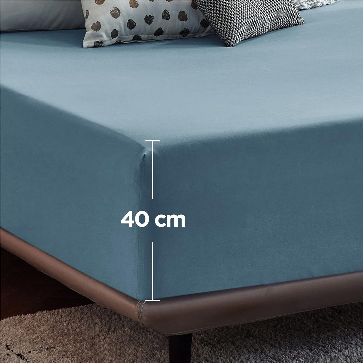 2000TC Hotel Quality Fitted Sheets - 2 Piece Fitted Sheets -Breathable Bedding - Wrinkle, Fade, Stain Resistant- 16inch/40cm Deep Pocket Fitted Bed Sheets-Wrinkle and Fade Resistant,(Ocean,Single)