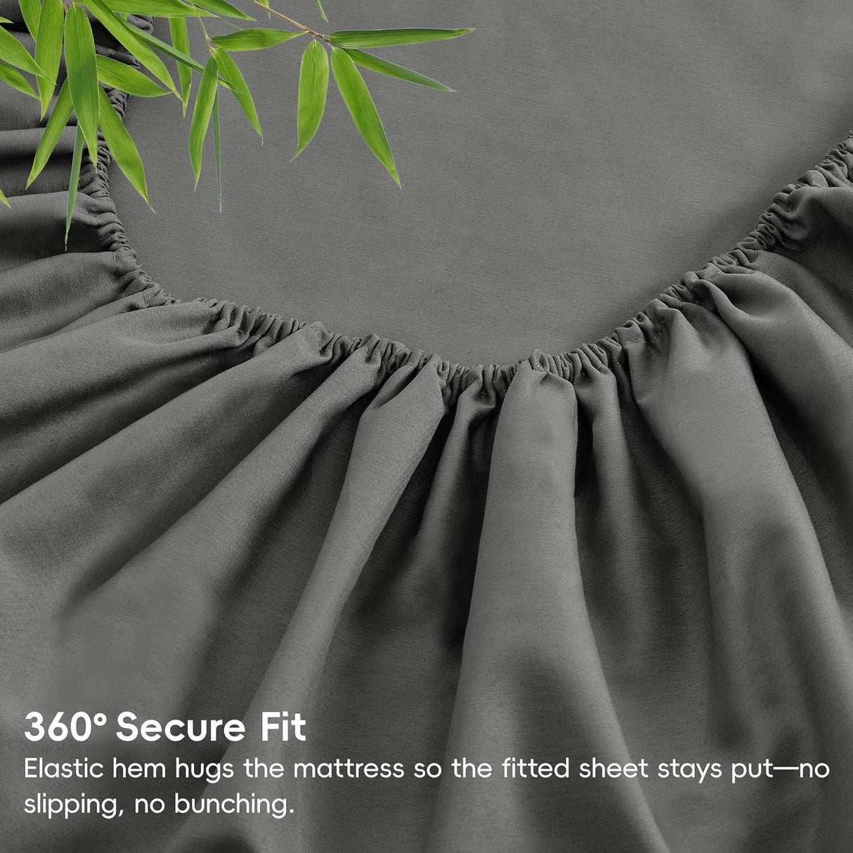 4 Piece Ultra Soft Bamboo Breathable Sheet Set -Hotel 2000TC Breathable Bed Sheets Set with 37 Centimetre Deep Pocket-Breathable Sheets for Hot Sleepers(Grey,King)