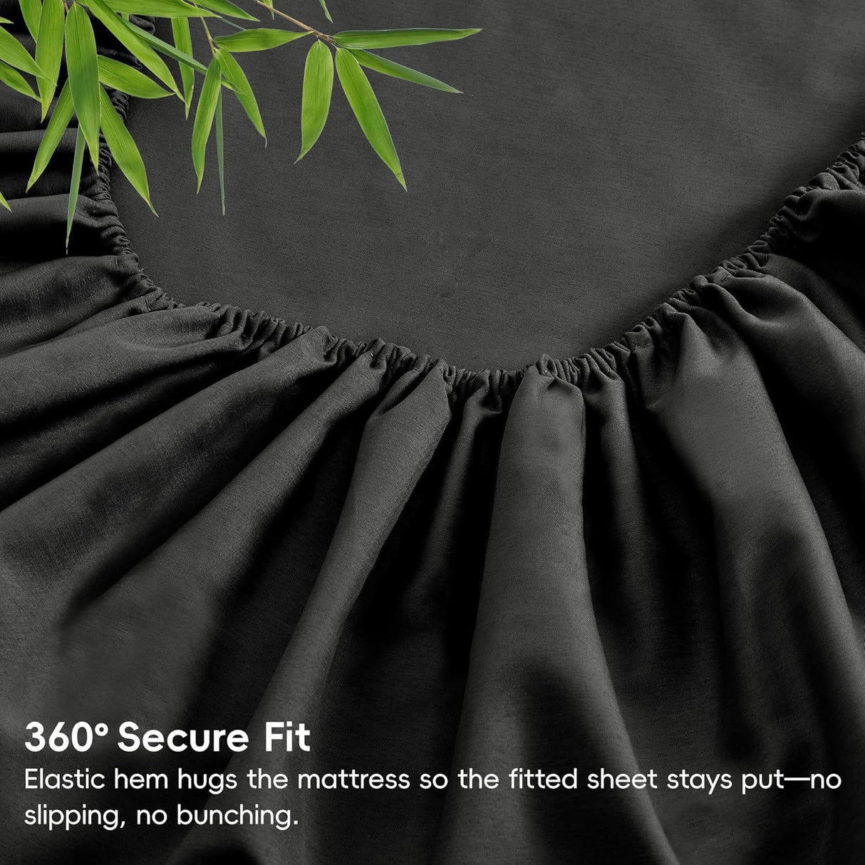 3 Piece Ultra Soft Bamboo Breathable Sheet Set -Hotel 2000TC Breathable Bed Sheets Set with 37 Centimetre Deep Pocket-Breathable Sheets for Hot Sleepers(Black,King Single)