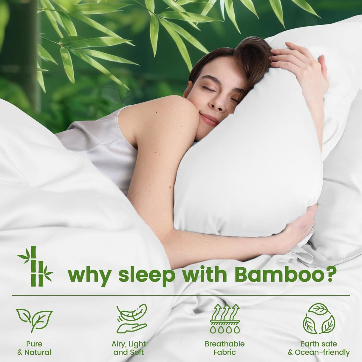 3 Piece Ultra Soft Bamboo Breathable Sheet Set -Hotel 2000TC Breathable Bed Sheets Set with 37 Centimetre Deep Pocket-Breathable Sheets for Hot Sleepers(White,Single)
