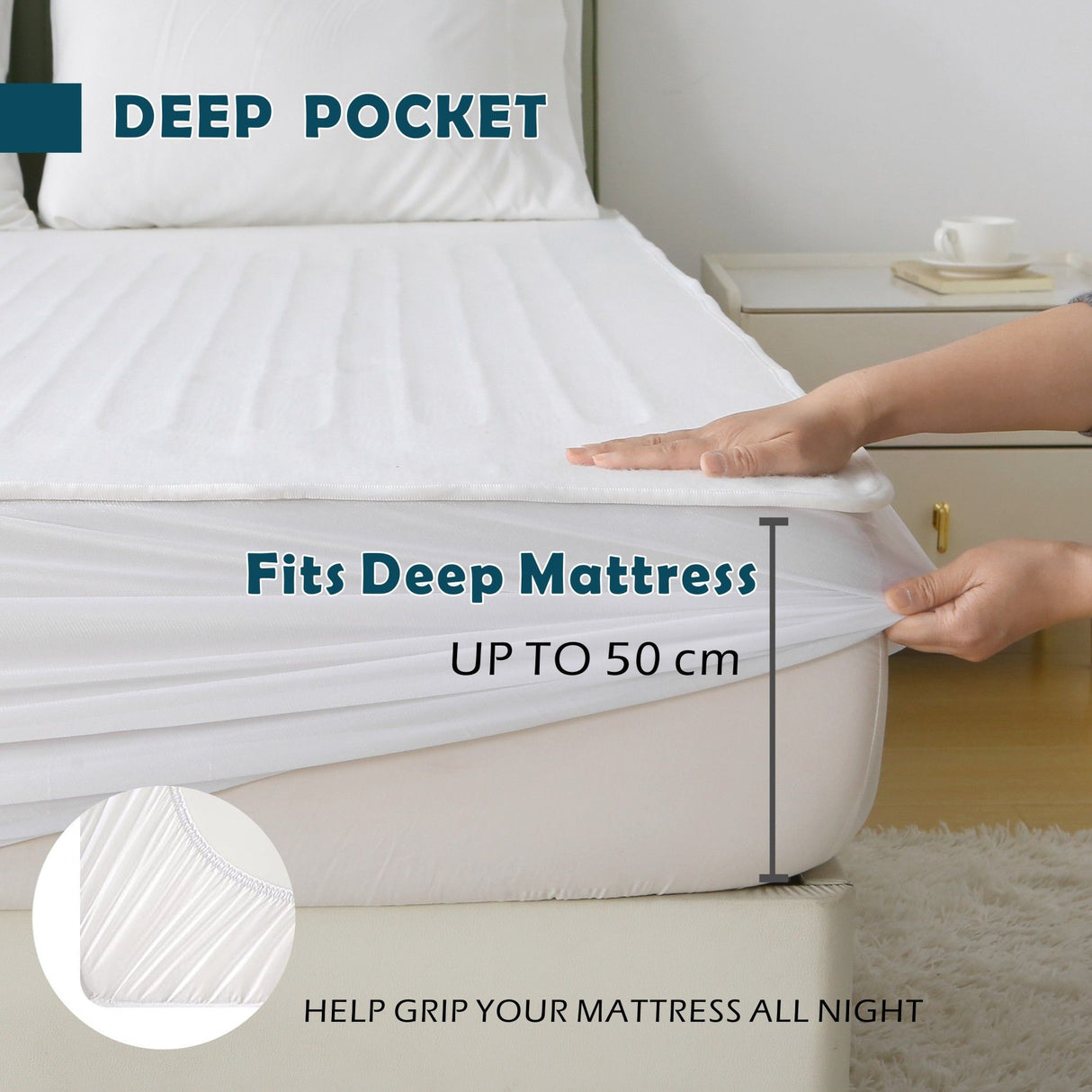 Electric Heated Mattress Pad Blanket with Dual Control & 9-Hour Auto Off & 9 Heat Settings, Preheat Functions, Overheat Protection, Machine Washable Fully Fitted Electric Sheet(Super King)
