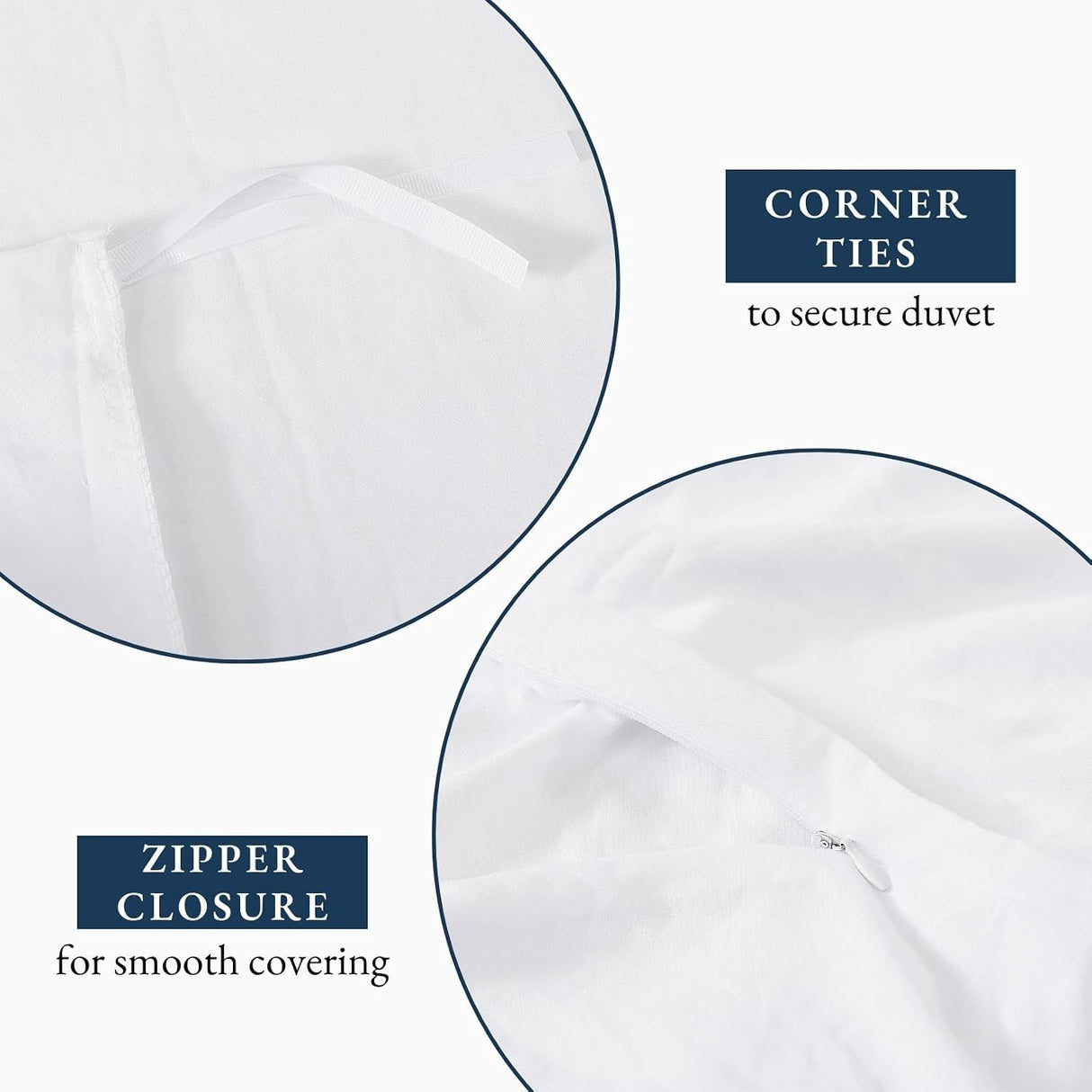 Hotel Soft Microfiber Duvet Cover Set-2000TC Quilt Cover Set & Pillowcases -1 Donna Cover Zipper Closure & 1 x Pillowcases-Breathable Bedding - Wrinkle, Fade, Stain Resistant(White,Queen)