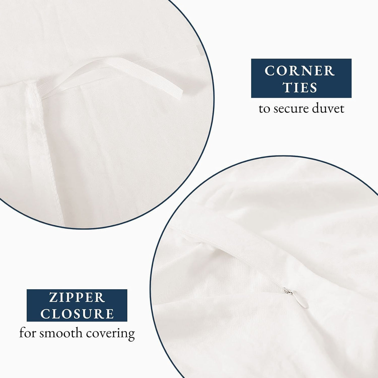 Hotel Soft Microfiber Duvet Cover Set-2000TC Quilt Cover Set & Pillowcases -1 Donna Cover Zipper Closure & 1 x Pillowcases-Breathable Bedding - Wrinkle, Fade, Stain Resistant(Raw white,Queen)