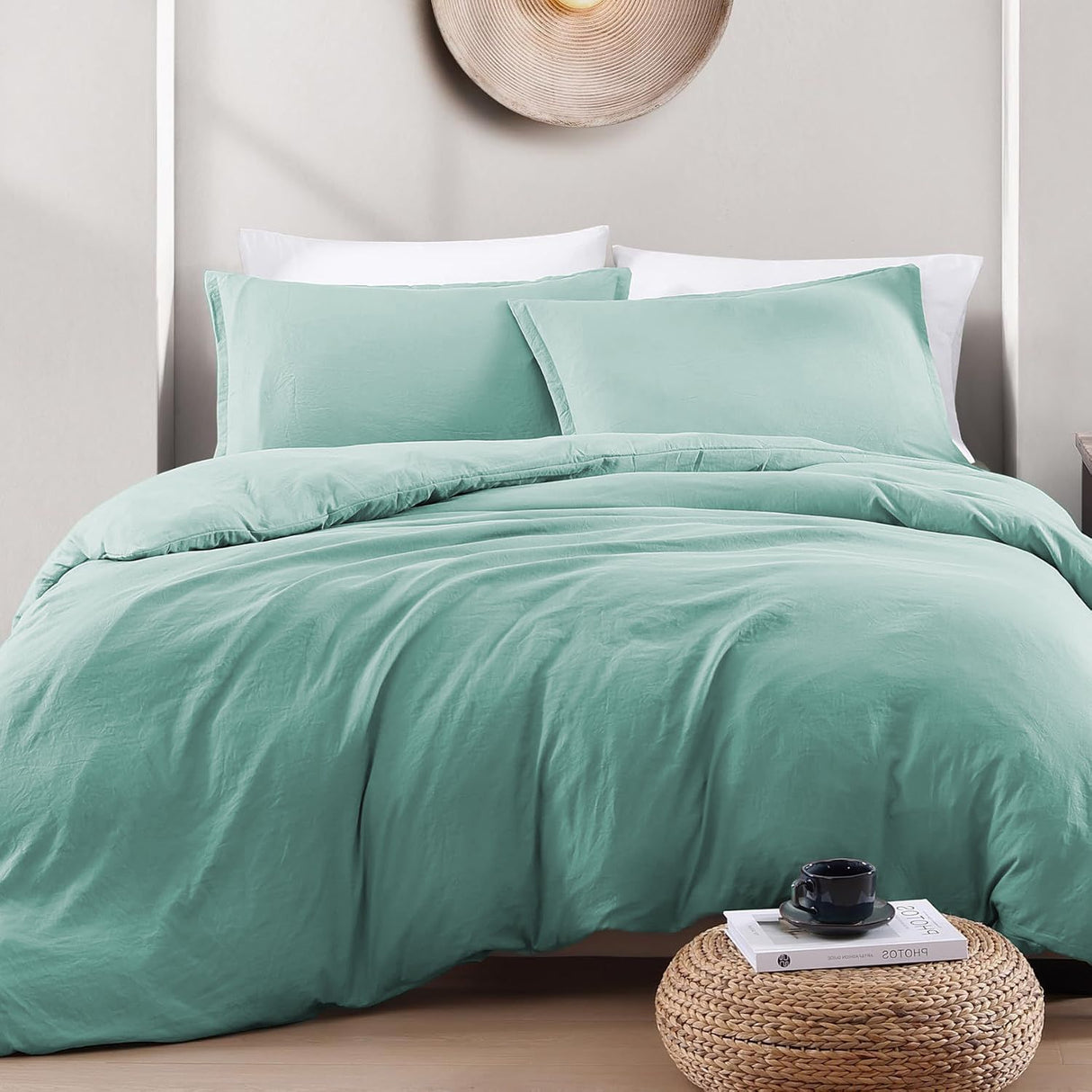 Hotel Soft Microfiber Duvet Cover Set-2000TC Quilt Cover Set & Pillowcases -1 Donna Cover Zipper Closure & 1 x Pillowcases-Breathable Bedding - Wrinkle, Fade, Stain Resistant(Ice Blue,Queen)