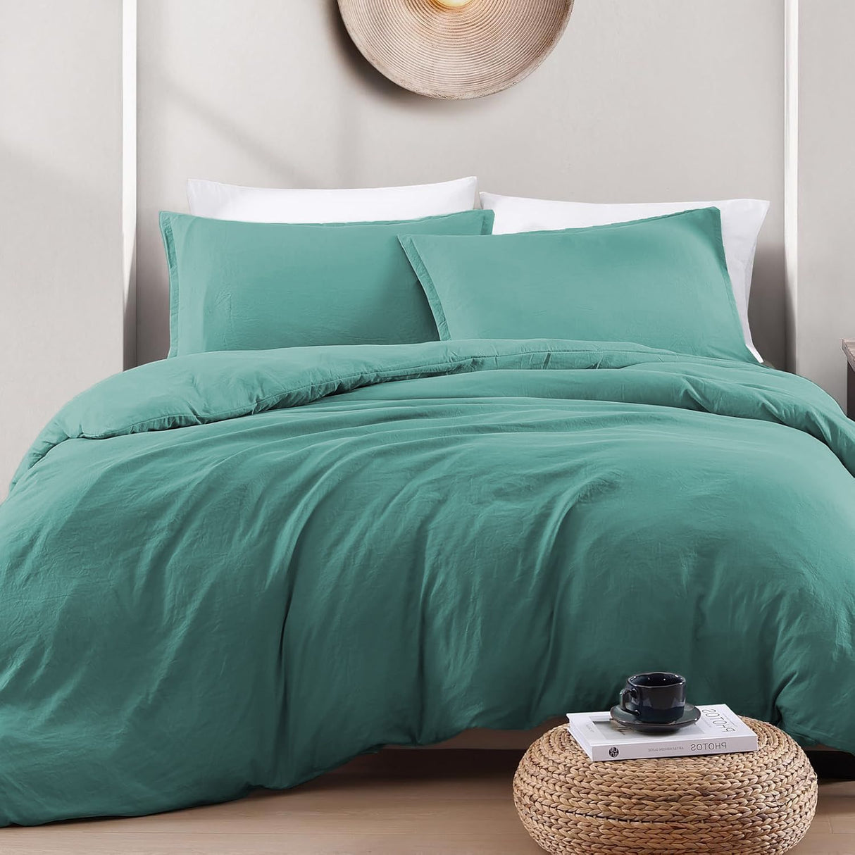 Hotel Soft Microfiber Duvet Cover Set-2000TC Quilt Cover Set & Pillowcases -1 Donna Cover Zipper Closure & 1 x Pillowcases-Breathable Bedding - Wrinkle, Fade, Stain Resistant(Biscay blue,Single)