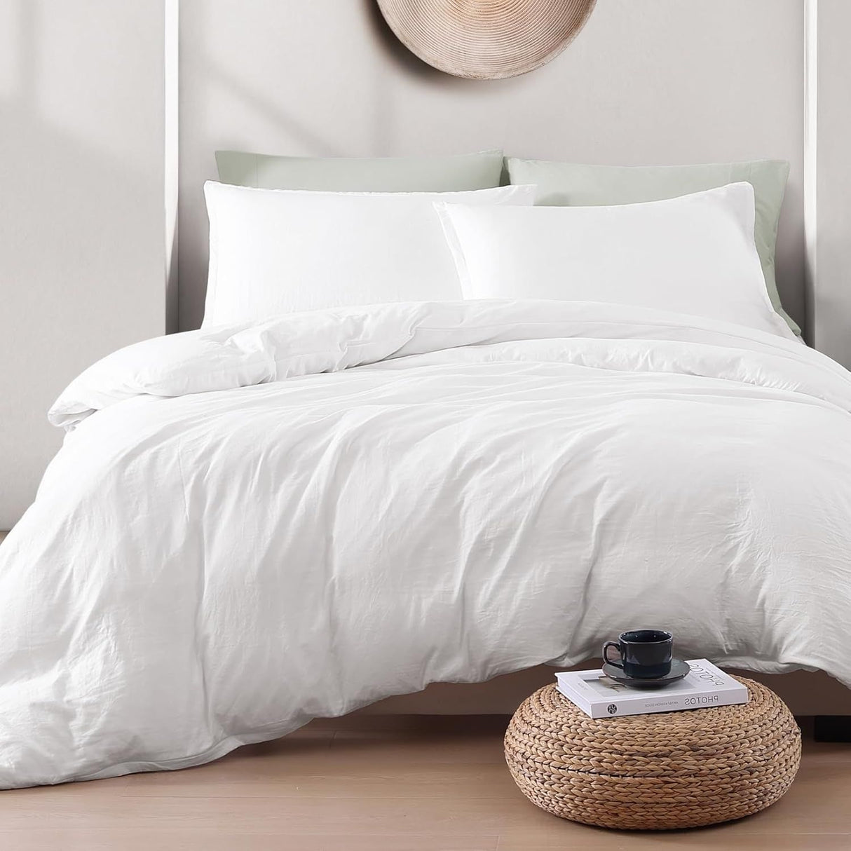Hotel Soft Microfiber Duvet Cover Set-2000TC Quilt Cover Set & Pillowcases -1 Donna Cover Zipper Closure & 1 x Pillowcases-Breathable Bedding - Wrinkle, Fade, Stain Resistant(White,Super King)