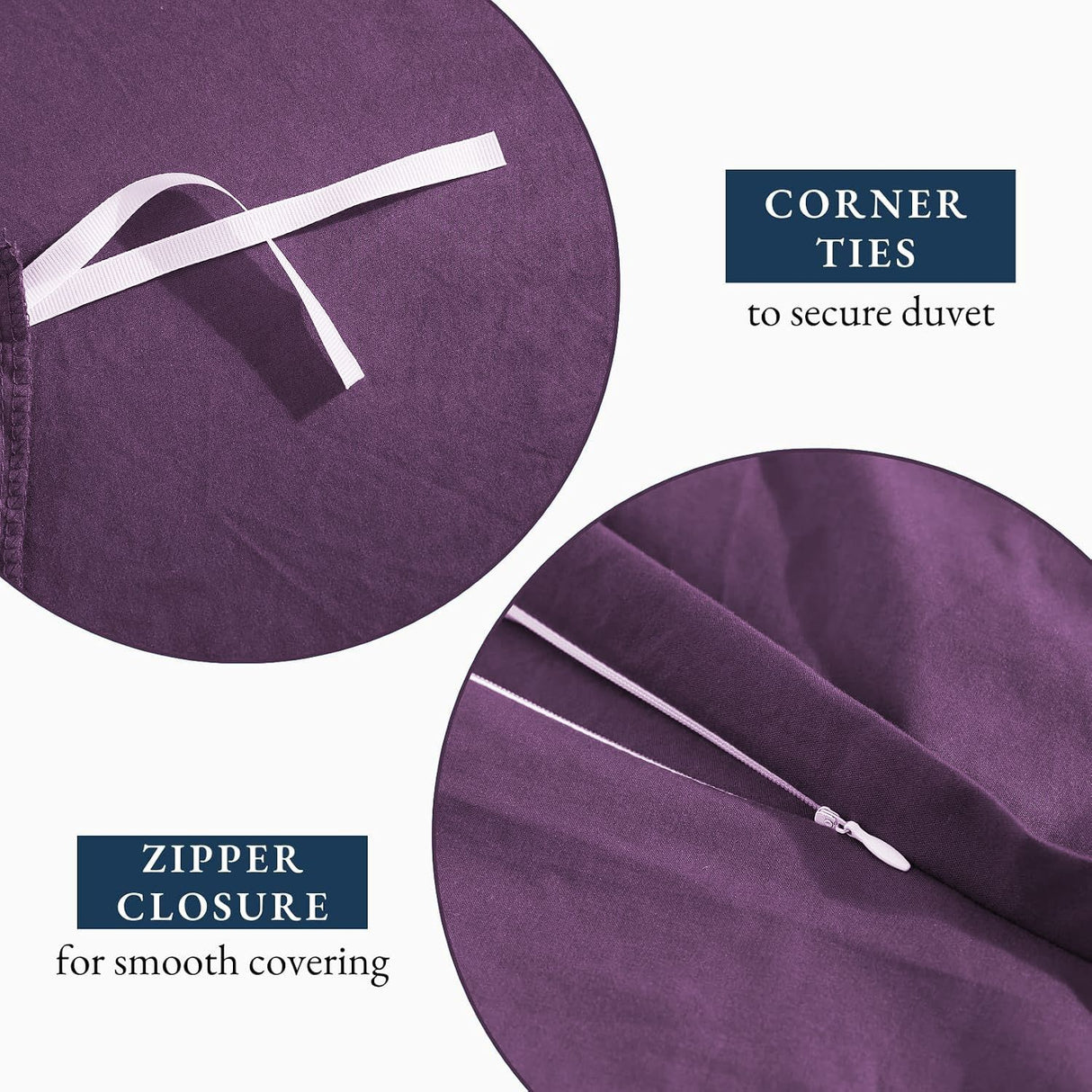 Hotel Soft Microfiber Duvet Cover Set-2000TC Quilt Cover Set & Pillowcases -1 Donna Cover Zipper Closure & 1 x Pillowcases-Breathable Bedding - Wrinkle, Fade, Stain Resistant(Purple,Super King)