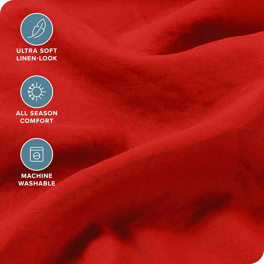 Hotel Quality Fitted Sheet - 1 Piece Fitted Sheet -Breathable Bedding - Wrinkle, Fade, Stain Resistant- 16inch/40cm Deep Pocket Fitted Bed Sheet-Wrinkle and Fade Resistant,(Red,King)